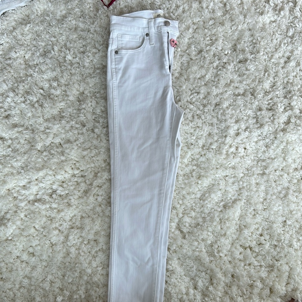 Madewell white 10 inch high rise skinny jeans